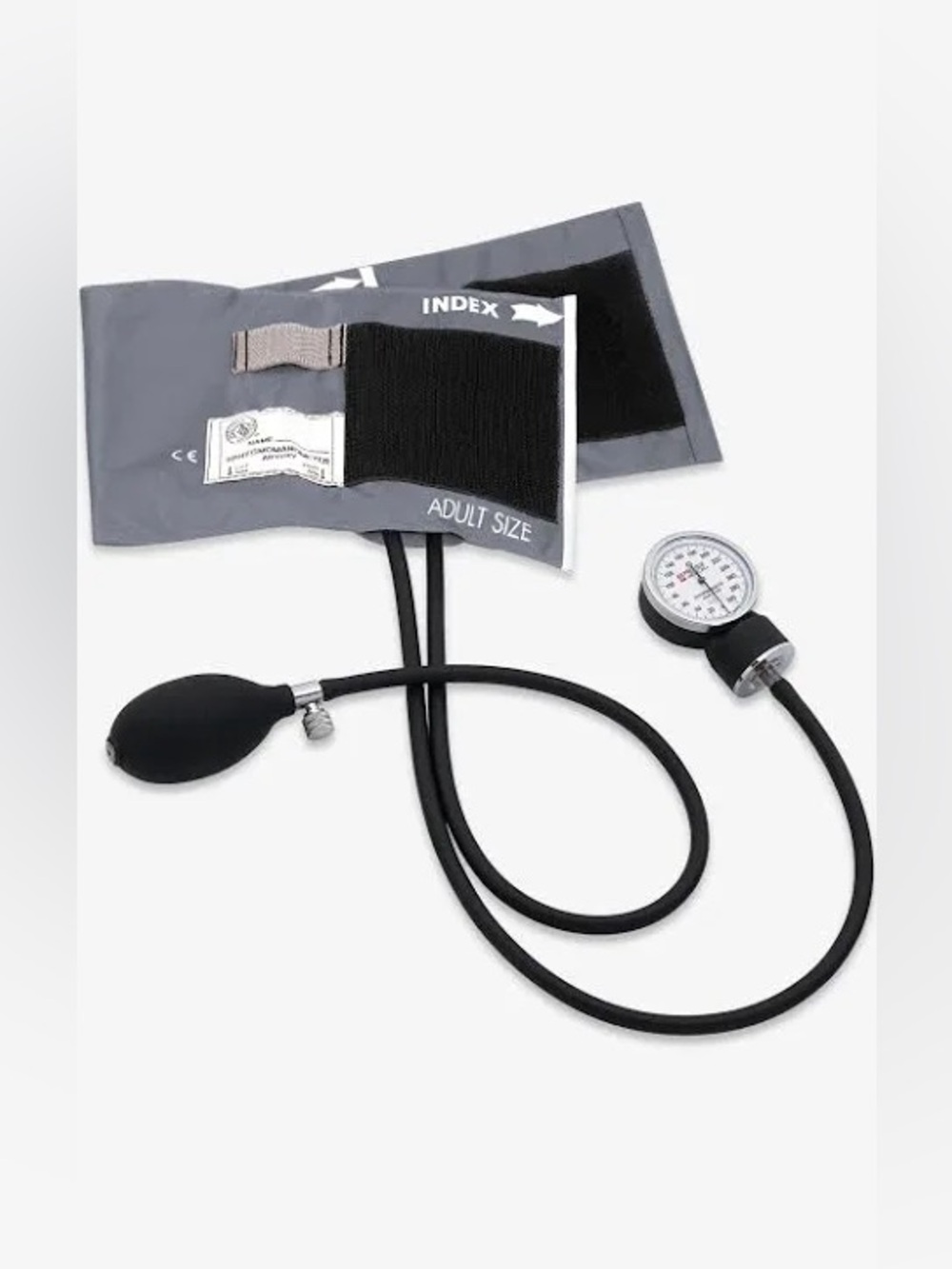 Manual Blood Pressure Cuff and Gauge - Gray and Black